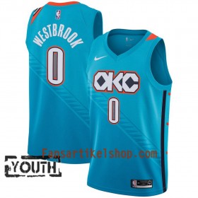 Oklahoma City Thunder Trikot Russell Westbrook 0 2018-19 Nike City Edition Blau Swingman - Kinder